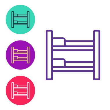 Ranza yatak simgesini beyaz arkaplanda izole et. Simgeleri renklendirin. Vektör