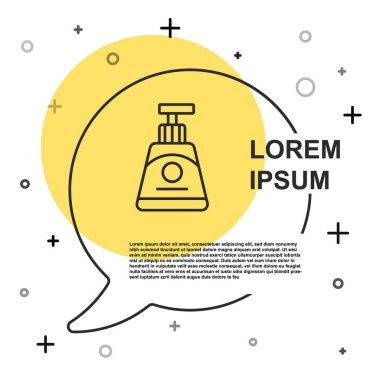 Beyaz arka planda siyah çizgi kremi ya da losyon kozmetik tüp ikonu izole edilmiş. Kadınlar için vücut bakım ürünleri. Rastgele dinamik şekiller. Vektör
