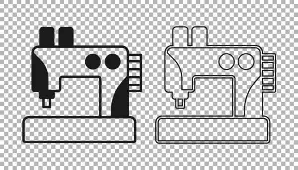 Μαύρο εικονίδιο μηχανής ραπτικής απομονωμένο σε διαφανές φόντο. Διάνυσμα — Διανυσματικό Αρχείο