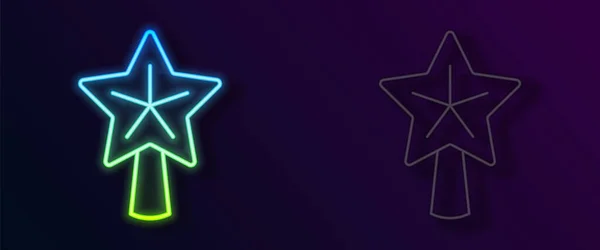Brilhando neon line ícone estrela de Natal isolado no fundo preto. Feliz Natal e Feliz Ano Novo. Vetor — Vetor de Stock