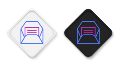 Satır Zarfı simgesi beyaz arkaplanda izole edildi. Mesaj konsepti alındı. Yeni, e-posta gelen mesaj, SMS. Posta servisi. Renkli taslak konsepti. Vektör