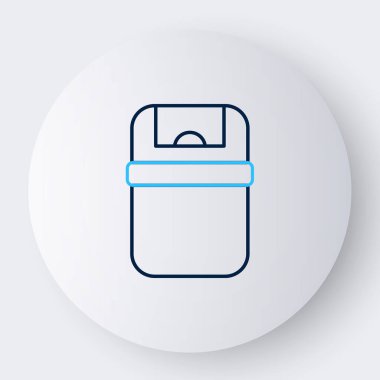 Çöp kutusu simgesi beyaz arkaplanda izole edildi. Çöp kutusu tabelası. Sepet simgesini geri dönüştür. Ofis çöpü ikonu. Renkli taslak konsepti. Vektör