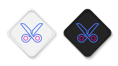 Çizgi Makas simgesi beyaz arkaplanda izole edildi. Alet kesme işareti. Renkli taslak konsepti. Vektör