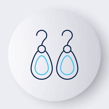 Satır küpeleri simgesi beyaz arkaplanda izole edildi. Mücevher aksesuarları. Renkli taslak konsepti. Vektör