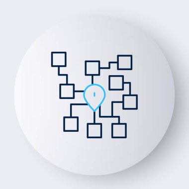 Beyaz arkaplanda nöral ağ simgesi izole edildi. Yapay zeka yapay zekası. Renkli taslak konsepti. Vektör