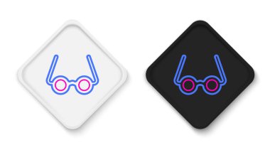 Çizgi Gözlüğü simgesi beyaz arkaplanda izole edildi. Gözlük çerçevesi sembolü. Renkli taslak konsepti. Vektör