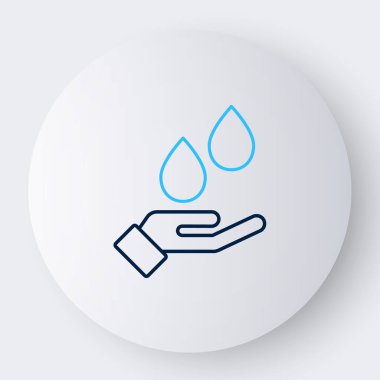 Beyaz arka planda izole edilmiş sabun ikonuyla el yıkama. Virüs ve bakterileri önlemek için ellerini sabunla yıkıyorsun. Renkli taslak konsepti. Vektör