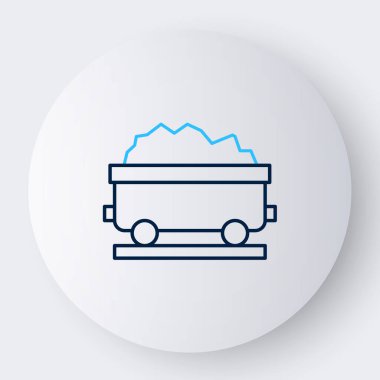 Kömür treni ikonu beyaz arka planda izole edildi. Demiryolu taşımacılığı. Renkli taslak konsepti. Vektör