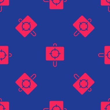 Kırmızı Hedef spor simgesi mavi arka planda izole edilmiş kusursuz desen. Atış mesafesi ya da atış mesafesi için sayıları olan temiz bir hedef. Vektör