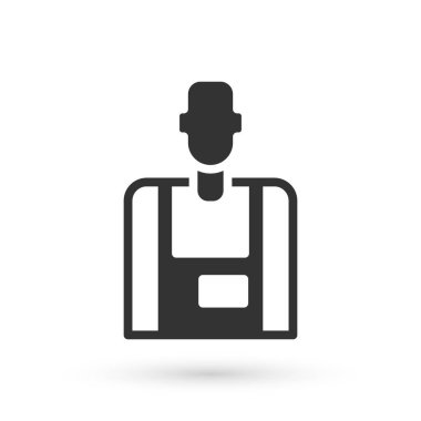 Gri Satıcı simgesi beyaz arkaplanda izole edildi. Vektör