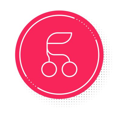 Beyaz çizgi Taze yaz meyveleri ikonu beyaz arka planda izole. Böğürtlen. Kırmızı daire düğmesi. Vektör