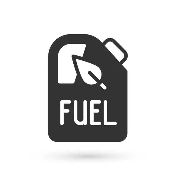 Icono Del Bidón Combustible Bio Gris Aislado Sobre Fondo Blanco — Vector de stock