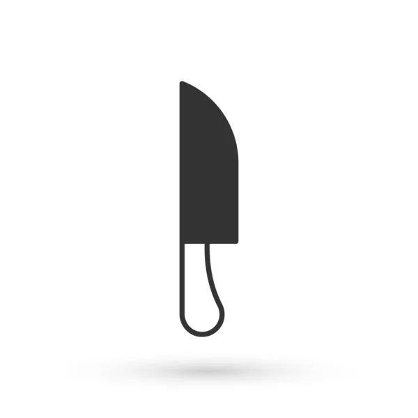 Icona Grey Knife Isolata Sfondo Bianco Posate Simbolo Vettore — Vettoriale Stock