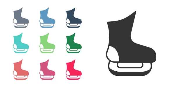 Schwarze Skates Symbol Isoliert Auf Weißem Hintergrund Eisschuh Ikone Sportschuhe — Stockvektor