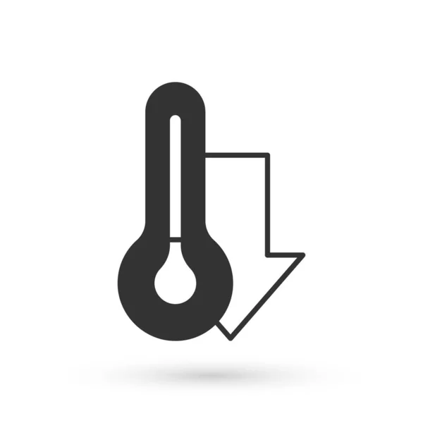 Termómetro Meteorología Gris Que Mide Icono Aislado Sobre Fondo Blanco — Vector de stock