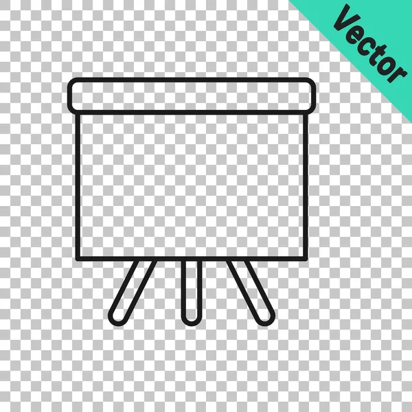 Fekete Vonal Chalkboard Ikon Elszigetelt Átlátszó Háttérrel Iskolai Táblajel Vektor — Stock Vector