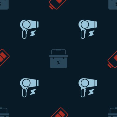 Batarya şarjını, alet kutusu elektrikçisini ve saç kurutma makinesini ayarlayın. Vektör