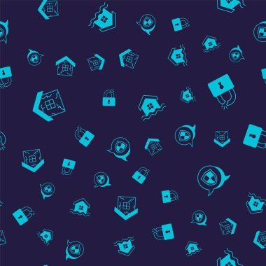 House 'u, kırık ya da kırık kilidi, seli ve kalkanı sorunsuz bir şekilde ayarla. Vektör