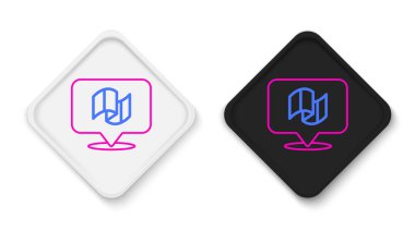 Line Flag İtalya simgesi beyaz arkaplanda izole edildi. Renkli taslak konsepti. Vektör