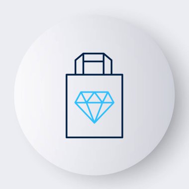 Sıralı alışveriş torbası mücevher simgesi beyaz arka planda izole edildi. Renkli taslak konsepti. Vektör