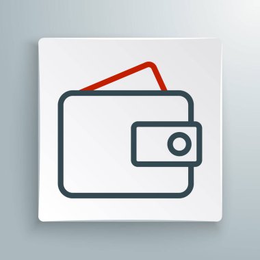 Çizgi Cüzdan simgesi beyaz arkaplanda izole edildi. Çanta ikonu. Nakit tasarruf sembolü. Renkli taslak konsepti. Vektör