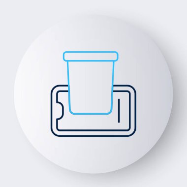 Beyaz arka planda izole edilmiş seyyar ikon siparişi. Cep telefonuyla sipariş verin. Restoran yemek teslimatı konsepti. Renkli taslak konsepti. Vektör