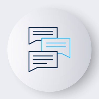 Konuşma balonu sohbet simgesi beyaz arkaplanda izole edildi. İleti simgesi. İletişim ya da yorum sohbet sembolü. Renkli taslak konsepti. Vektör