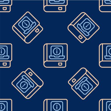 Satır Kullanıcı elle simgesi mavi arkaplanda izole edildi. Kullanıcı rehberi kitabı. Talimat işareti. Kullanmadan önce oku. Vektör