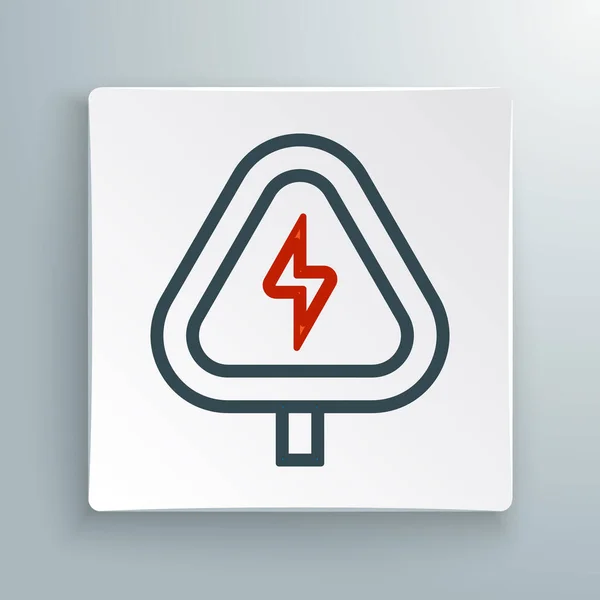 Line High Voltage Sign Icon Isolated White Background Danger Symbol — Stock Vector