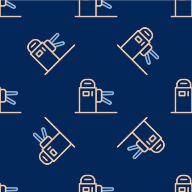 Turnike çizgisi simgesi mavi arkaplanda izole edilmiş. Vektör