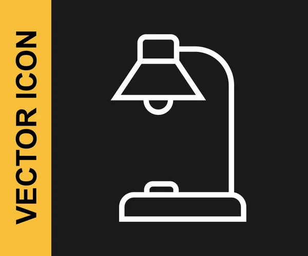 Иконка Светильника Белого Цвета Изолирована Черном Фоне Вектор — стоковый вектор