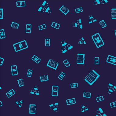 Mezuniyet kepini mobil, çevrimiçi eğitim diploması, sınıfı ve pürüzsüz şablon üzerine açık kitaba ayarla. Vektör