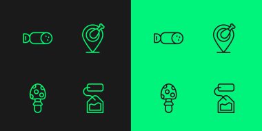 Çay poşeti, mantar mantarı, salam sosisi ve tavuk budu. Vektör