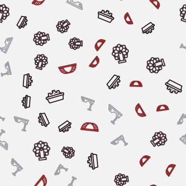 Hat Sandbox 'ı kum, dönme dolap, çarpışan araba ve maymun çubuğu ile kusursuz desenlere ayarlayın. Vektör