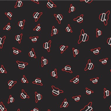 Balıkçı şapkası simgesi siyah arka planda kusursuz desen izole etti. Vektör