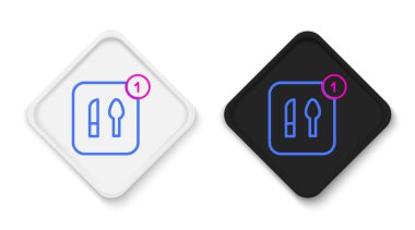 Çizgi Gıda sipariş simgesi beyaz arkaplanda izole edildi. Cep telefonuyla sipariş verin. Restoran yemek teslimatı konsepti. Renkli taslak konsepti. Vektör