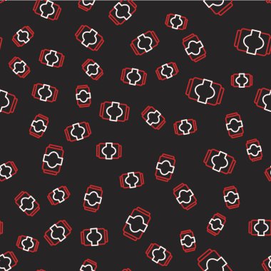 Çizgi Soda simgesi siyah arkaplanda izole edilmiş pürüzsüz desen oluşturabilir. Vektör