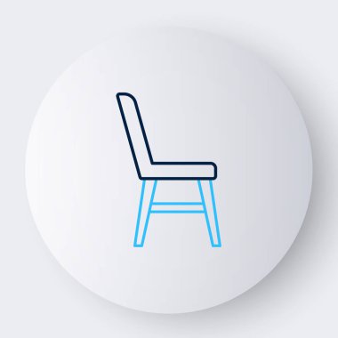 Çizgi Sandalyesi simgesi beyaz arkaplanda izole edildi. Renkli taslak konsepti. Vektör