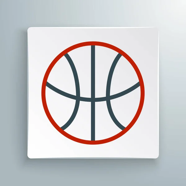 Línea icono de la pelota de baloncesto aislado sobre fondo blanco. Símbolo deportivo. Concepto de esquema colorido. Vector — Vector de stock