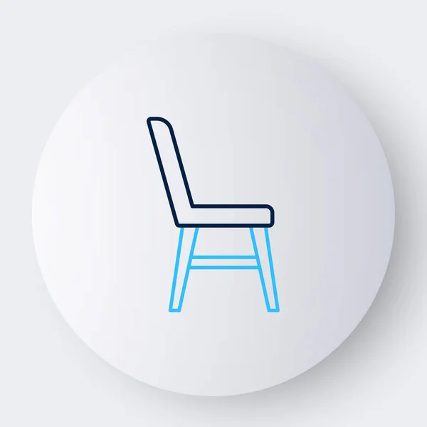 Line Chair icône isolée sur fond blanc. Concept de contour coloré. Vecteur — Image vectorielle