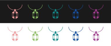 Kolye simgesini siyah beyaz arkaplanda izole et. Vektör