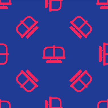 Kırmızı Çekim Atlıkarınca simgesi mavi arkaplanda izole edilmiş pürüzsüz desen. Eğlence parkı. Çocuklar için eğlence parkı, eğlence parkı. Vektör