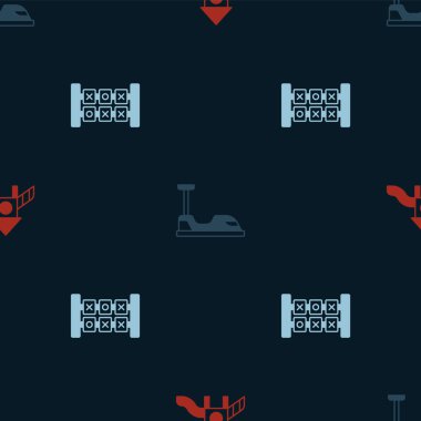 Kaydırak parkı, çarpışan araba ve eğitim mantık oyununu kusursuz bir şablona ayarla. Vektör