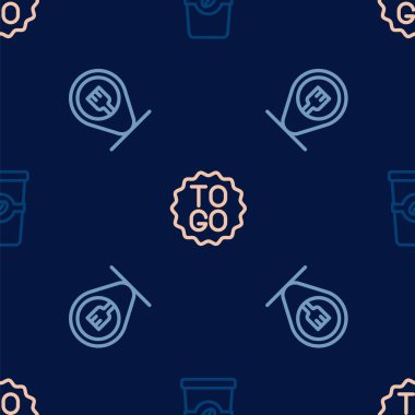 Kahve fincanını hazır et, kafe ve restoranın yerini belirle ve kusursuz bir şablona geç. Vektör