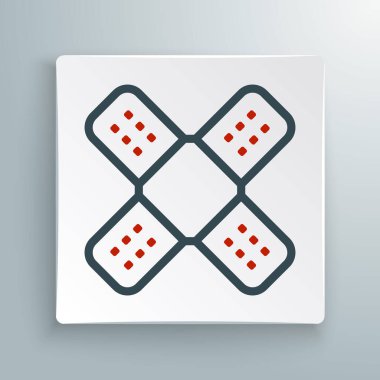 Bandaj alçı simgesi beyaz arkaplanda izole edildi. Tıbbi alçı, yapıştırıcı bandaj, esnek kumaş bandajı. Renkli taslak konsepti. Vektör