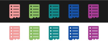 Alışveriş listesi simgesini siyah ve beyaz arkaplanda izole et. Vektör