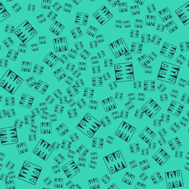 Siyah Tavla tahtası simgesi yeşil arkaplandaki kusursuz deseni izole etti. Vektör