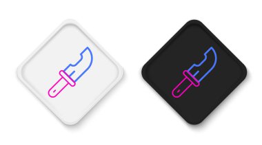 Çizgi Avcısı bıçak ikonu beyaz arka planda izole edildi. Ordu bıçağı. Renkli taslak konsepti. Vektör