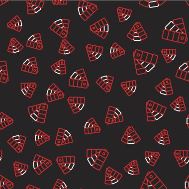 Çizgi Rengi Palet Kılavuzu simgesi siyah arkaplanda izole edilmiş. Vektör