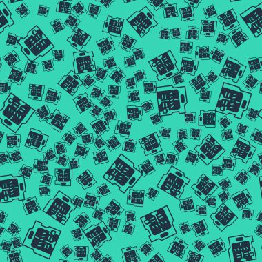 Siyah gelecekçi sürgülü kapı simgesi yeşil arka planda izole edilmiş pürüzsüz desen. Vektör